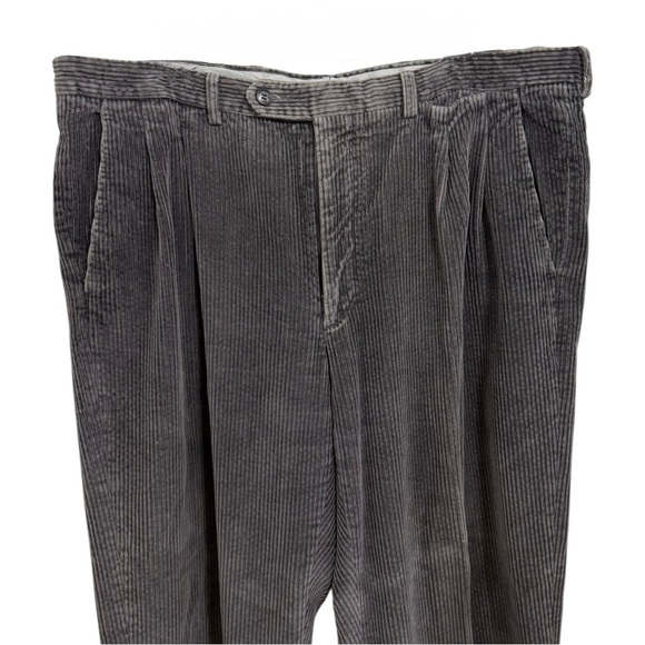Vtg Corduroy Trouser Pants Men’s Size 40 = XL Grey Cotton Made in Italy 80s 90s - Picture 5 of 7